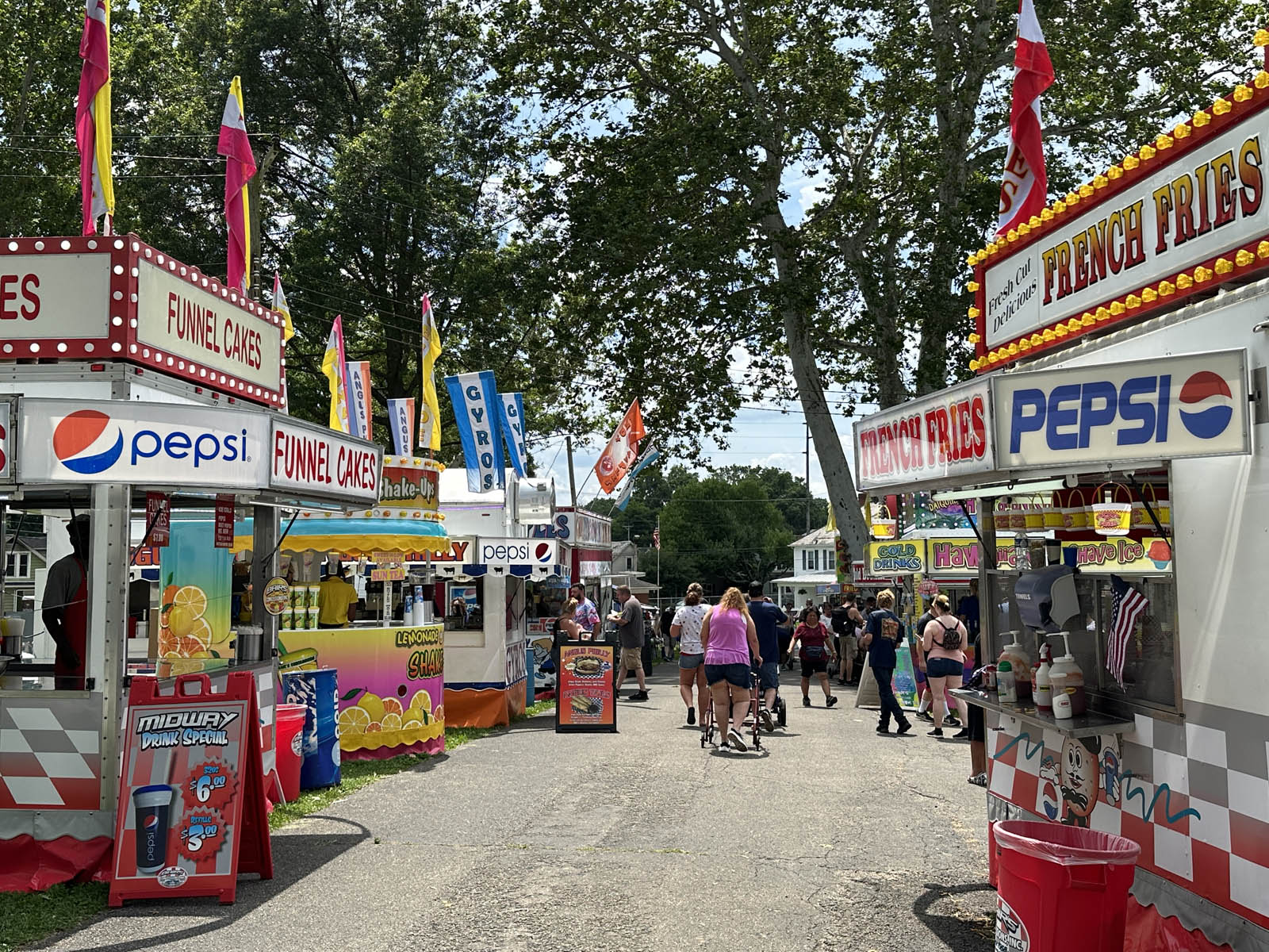 2023 4th of July food vendors at the Fairfield County Fairgrounds in Lancaster, Ohio.